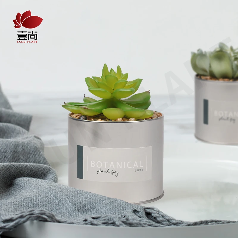 Fake Plant Factory Direct Mini Artificial Plant In Iron Pot For Home Decoration ES0265