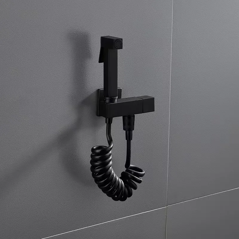 Stainless steel toilet companion black silver toilet washer spray gun high pressure toilet washer booster nozzle