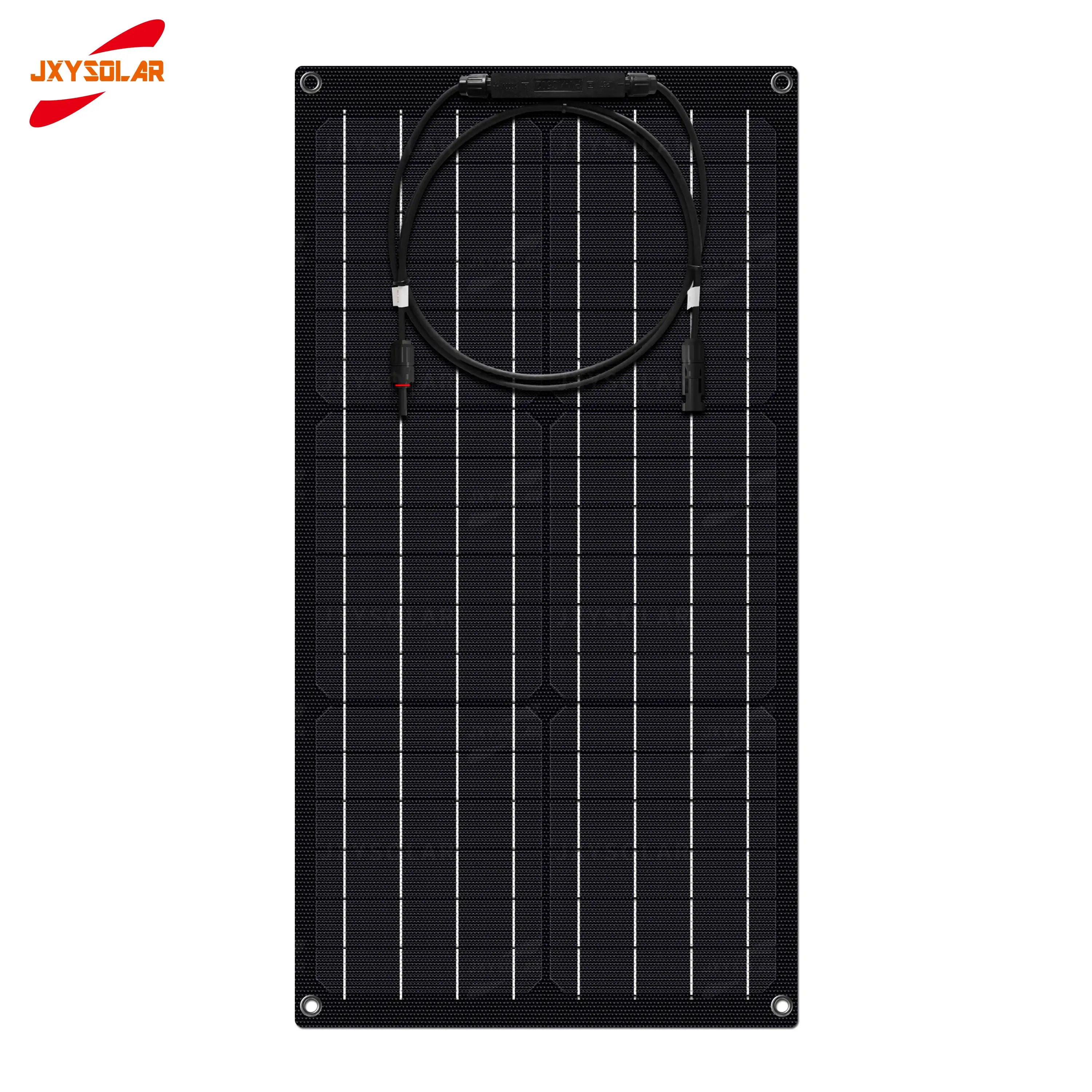 30W 18V Black ETFE Monocrystalline Silicon Green Energy Marine Semi Flexible Solar Panels Power For Yachts Boats RVs Campercans