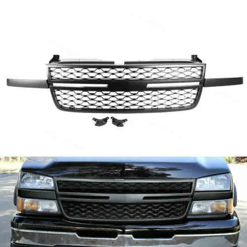 05-06 Hot Sale 4x4 auto tuning accessories Front bumper grille ABS  Matte Black for Chevrolet silverado 1500
