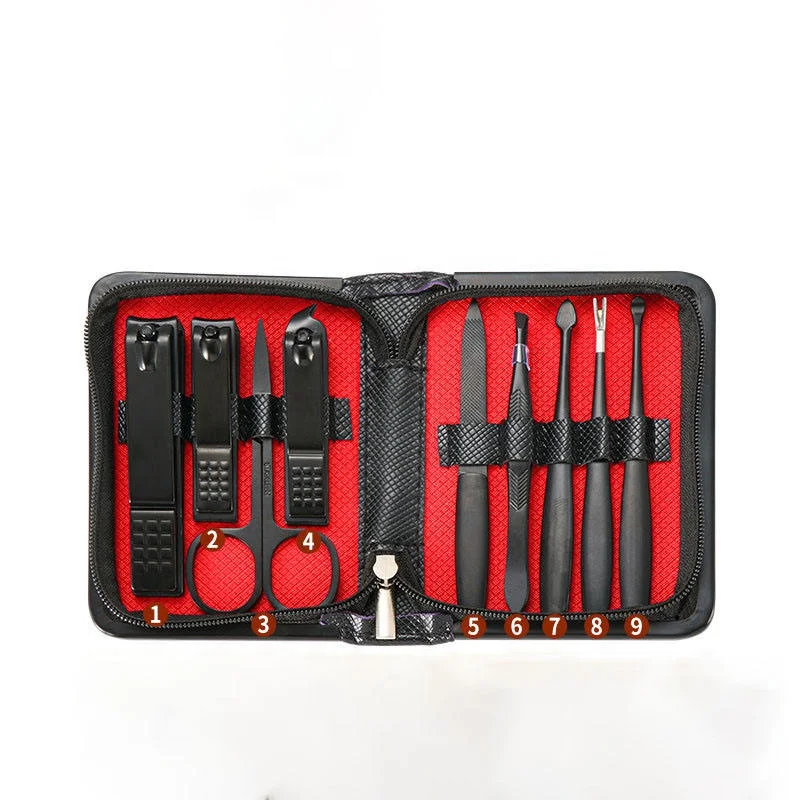 Manicure Set Professional Nail Clippers Kit Pedicure Care Tools- 9 pcs Stainless Steel Women Manicure & Pedicure Set