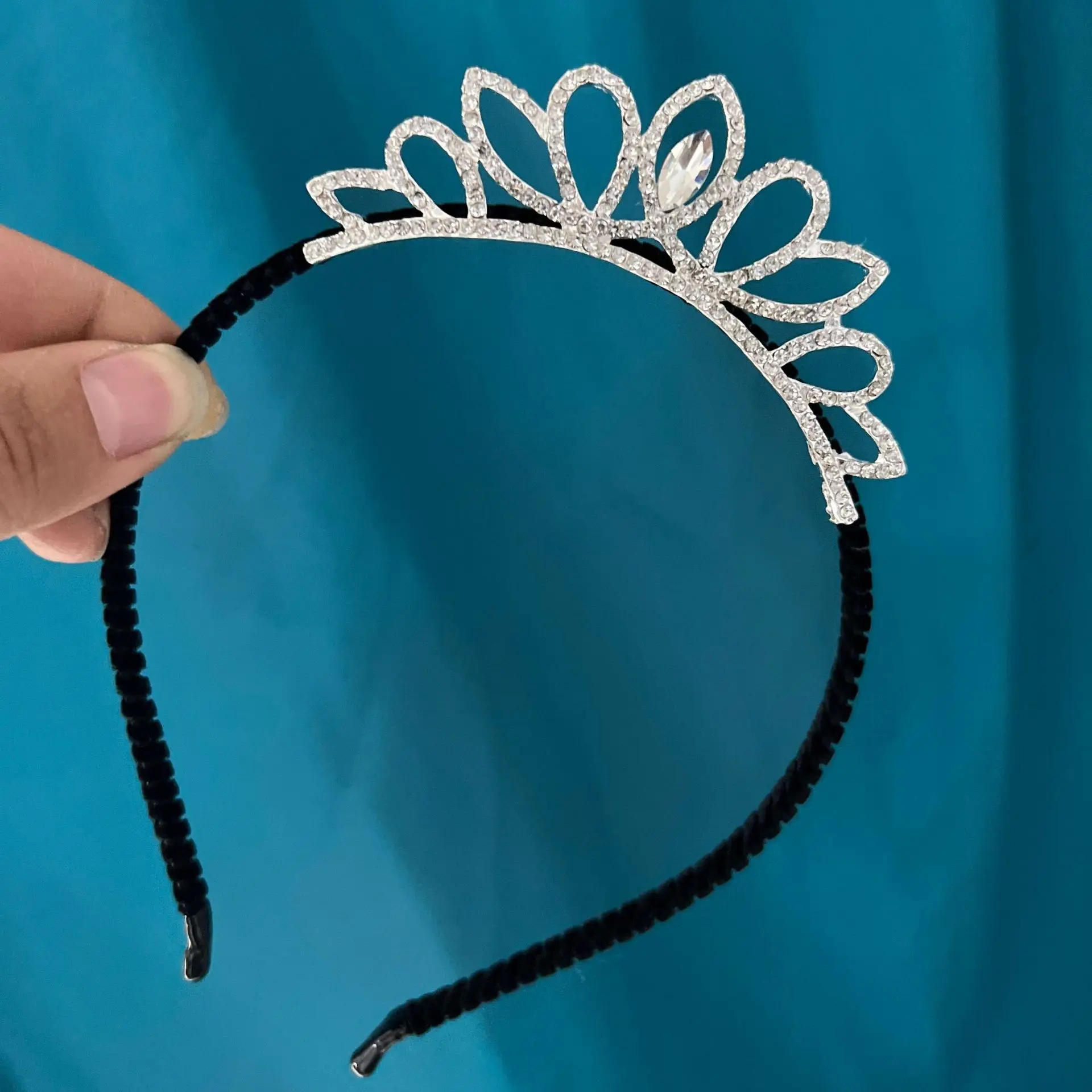 Hot selling party tiara for birthday girls glitter princess headband crown hair hoop