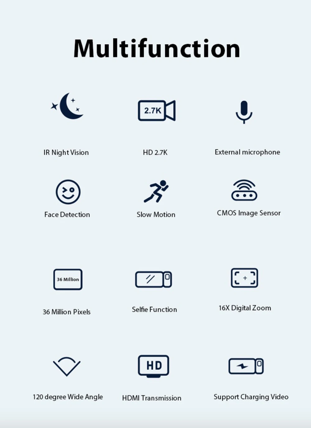 2023 New Coming 36MP Digital Camera FHD 2.7K Vlogging Camera 16X Digital Zoom Compact Mini Cameras 3.0 Inch 36MP HD Camcorder