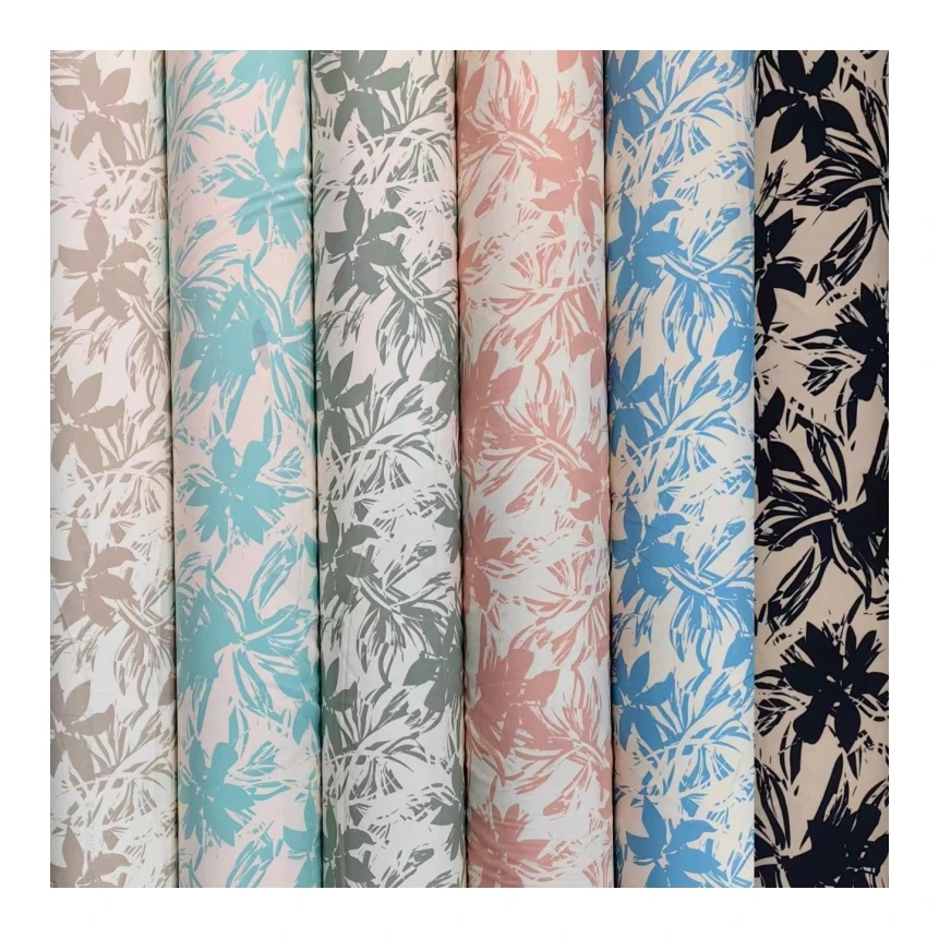 big quantity on poly four way printed fabric 100% polyester printing for  many designs on ready goods