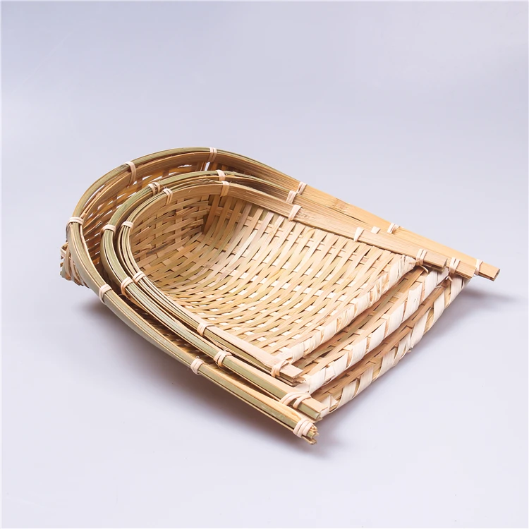 Multi purpose Flat Shovel Shape Home Decoration Mini Bamboo Basket for fruit storage