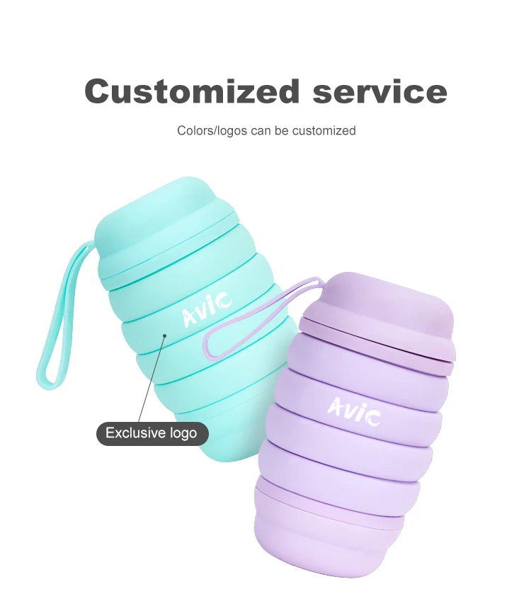 Portable Accompanying Cup Bpa Free Food Grade Outdoor sports Anti-fall Round Kettle 800ml Collapsible Silicone Water Bottle