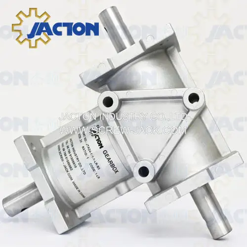 JTA24 Aluminum Spiral Bevel Gearbox vertical angle bevel gearboxes 90 degree shaft gear reducer