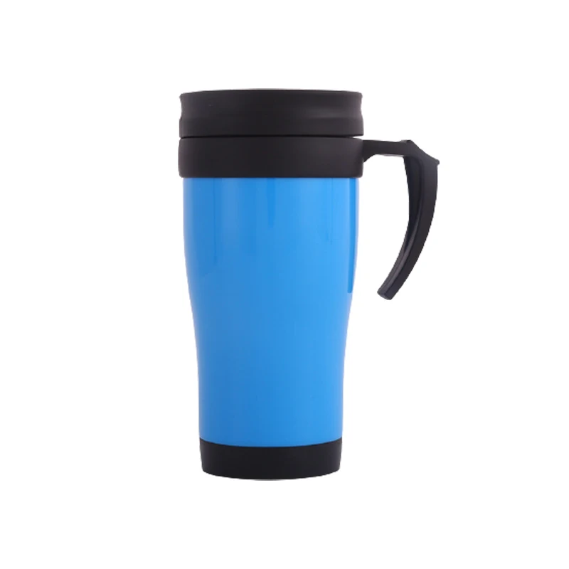 Portable multi color sliding lid selection travel coffee car mug plastic with handle