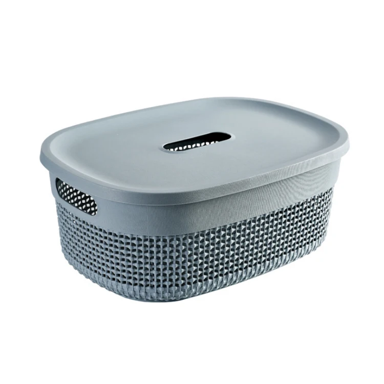 
Factory wholesale production of 3/6/12 / 18L plastic woven storage basket with lid 