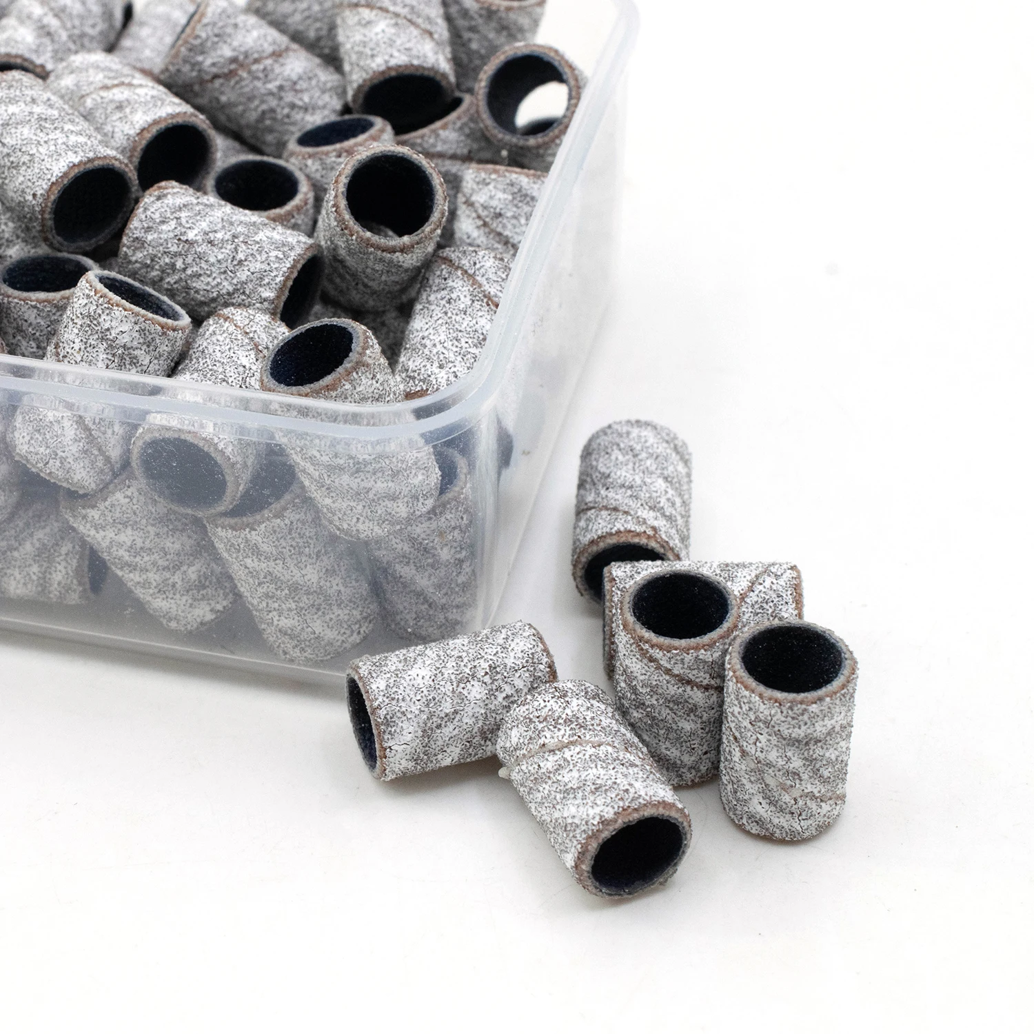 High Quality Wholesale Abrasive Korean Sanding Bit 100pcs Custom Logo Zebra White Pink 240Grit Sanding Bands For Nail Drill Bits