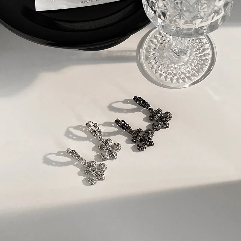 Hot Sale Brass Anchor Men Women Earrings Fashion Earrings Hoop Silver Gold Black Huggie Hoop Earrings