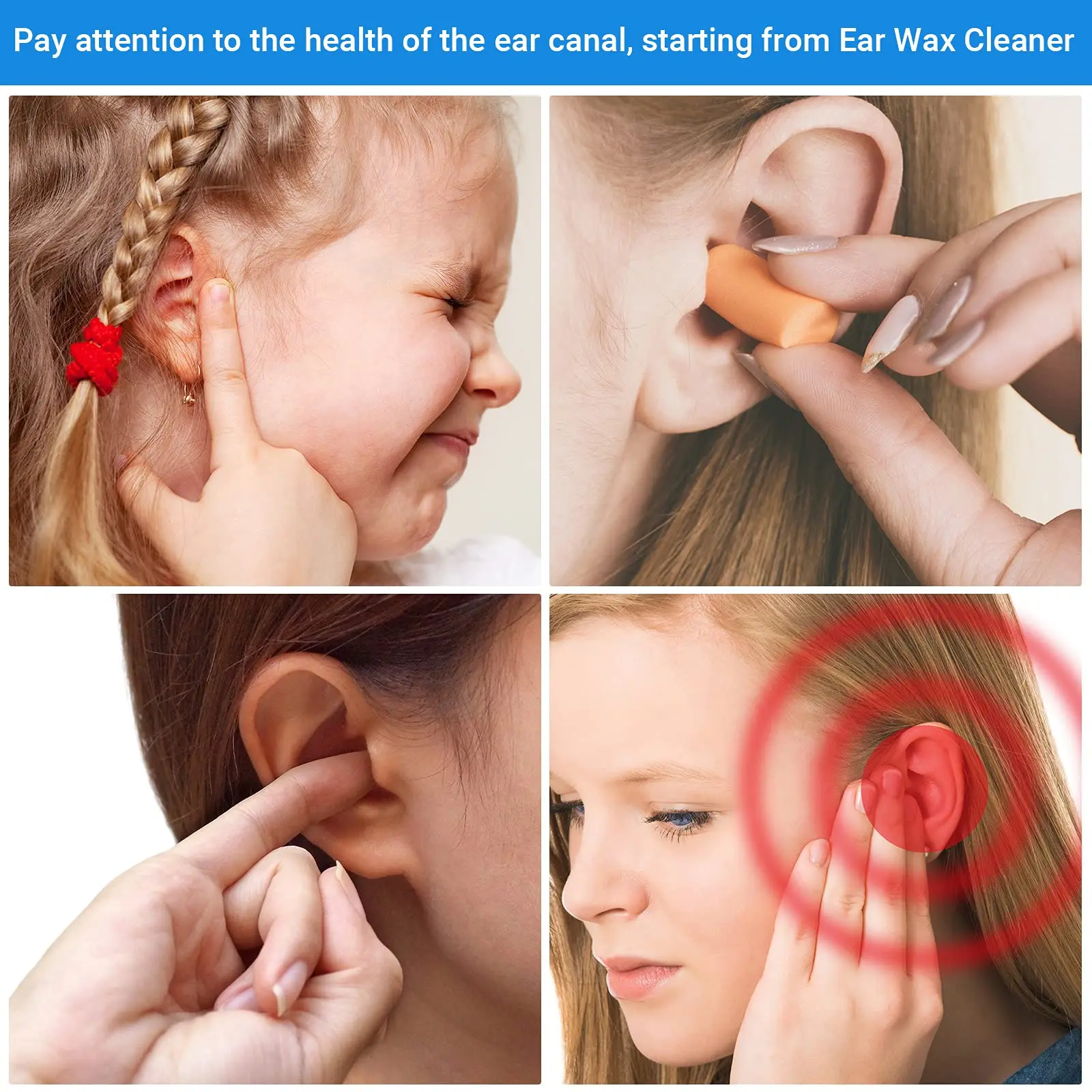 Portable Ear Canal Cleaner for Newborn Medical Grade Silicone Three Holes Spray Ear Washer Ear Syringe Baby