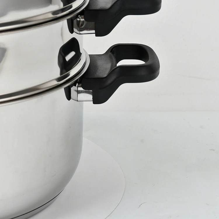 Commercial Kitchen Gadgets Large Three-layer Stainless Steel 304/201 Cooking Pot Food Dumpling Soup Steamer Pot With Glass Lid