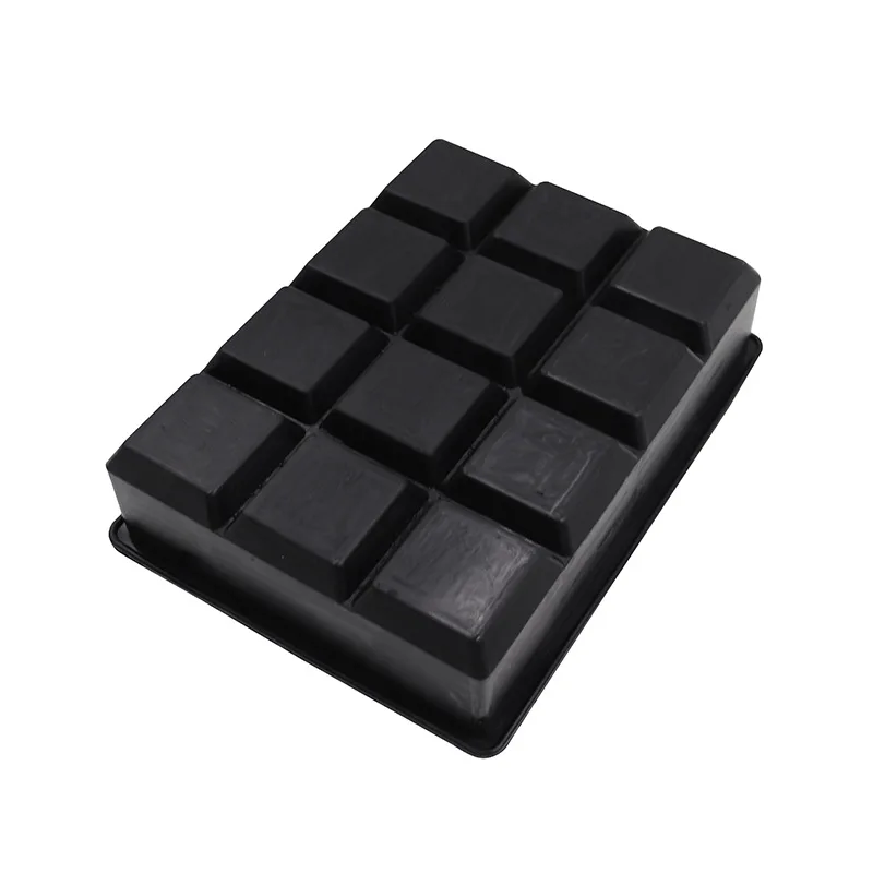 Large Silicone Ice Tray Mold BPA Free Food Grade Ice Mold Flexible 12 hole Easy To Release  For Whiskey And Cocktails