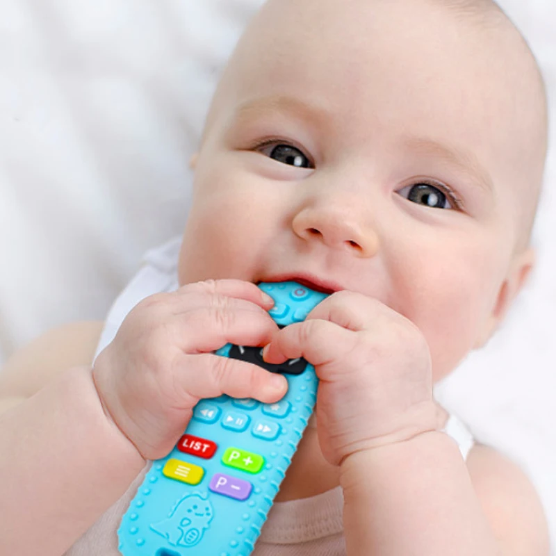 New BPA Free Baby Chew Toys Soft TV Remote Control Teething Toys Silicone Remote Control Shape Teether Toys For Newborn Toddler