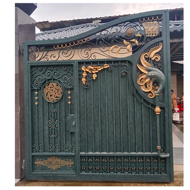 Suihe Outdoor Large Luxury Double Door Iron Gates Wrought Iron Gate Designs