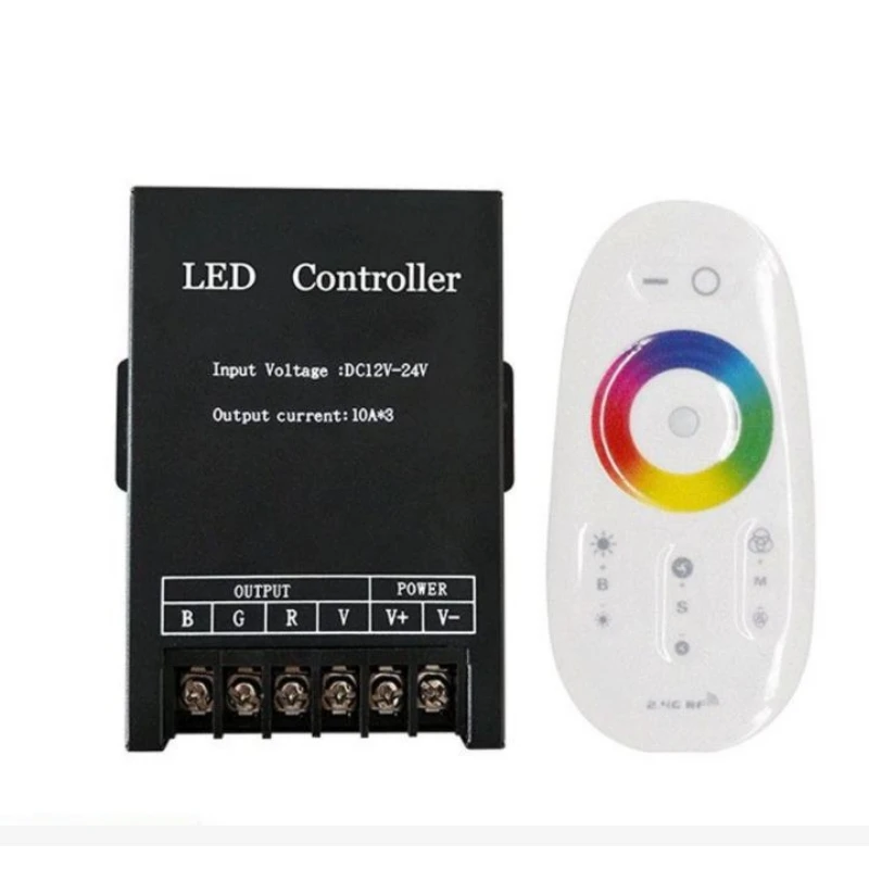 Iron case 2.4G RF full touch RGB controller dc12-24v 18A Touch Screen Remote RGB LED strip light Controller