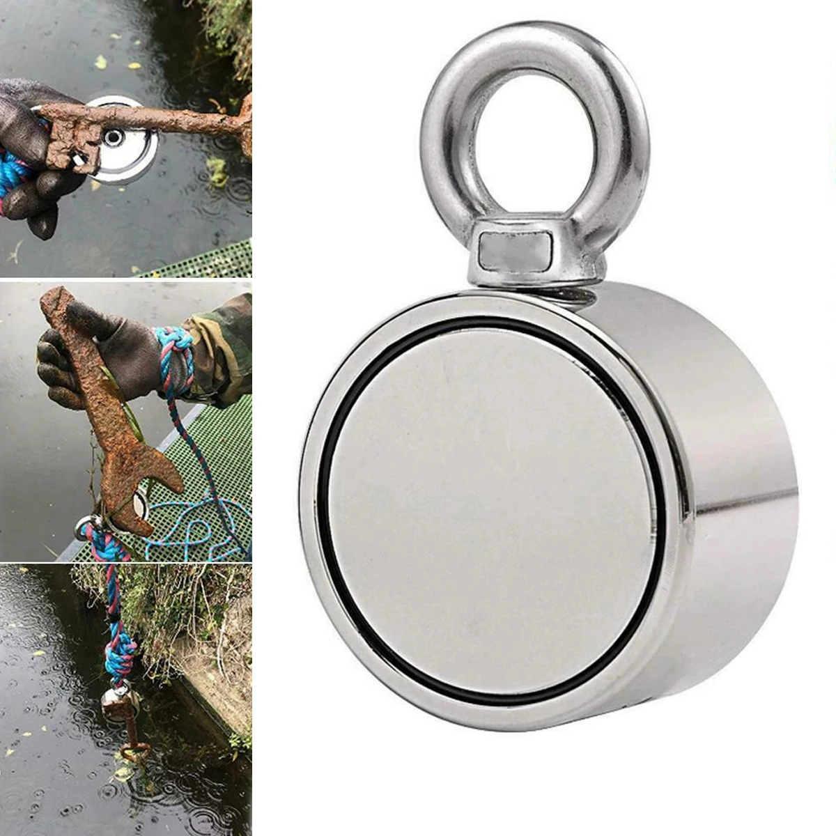 Hot sell 200kg pull force double sides disc fishing equipment magnetic