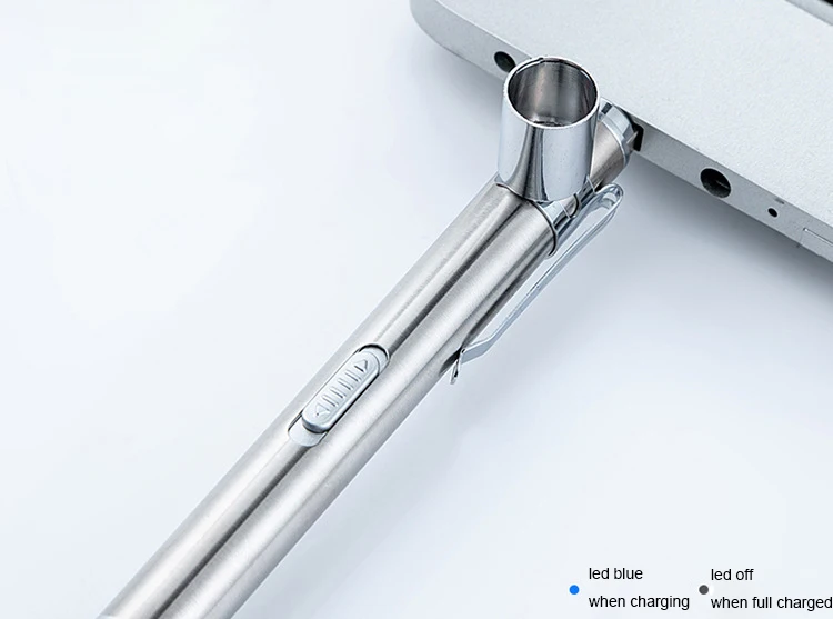 doctor use usb rechargeable portable mini pen led keychain flashlight with sling clamp,micro pocket moon slim flashlight torch