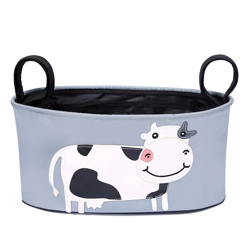 Factory wholesale universal animal pattern diaper bag baby stroller organizer with insulated cup holders