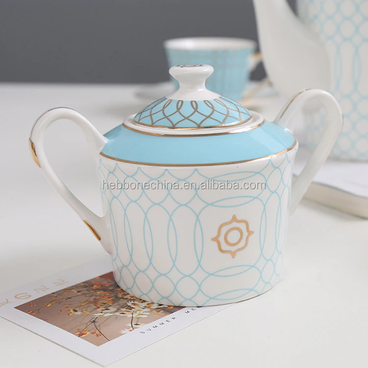 Tangshan Porcelain Manufacturer Wholesale British European Style 15 PCS Fine Bone China Tea Set Ceramic