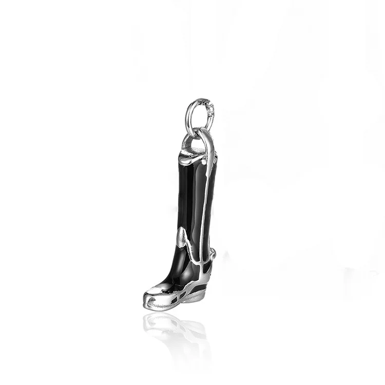 Fashion jewelry stainless steel cowboy boot pendant necklace
