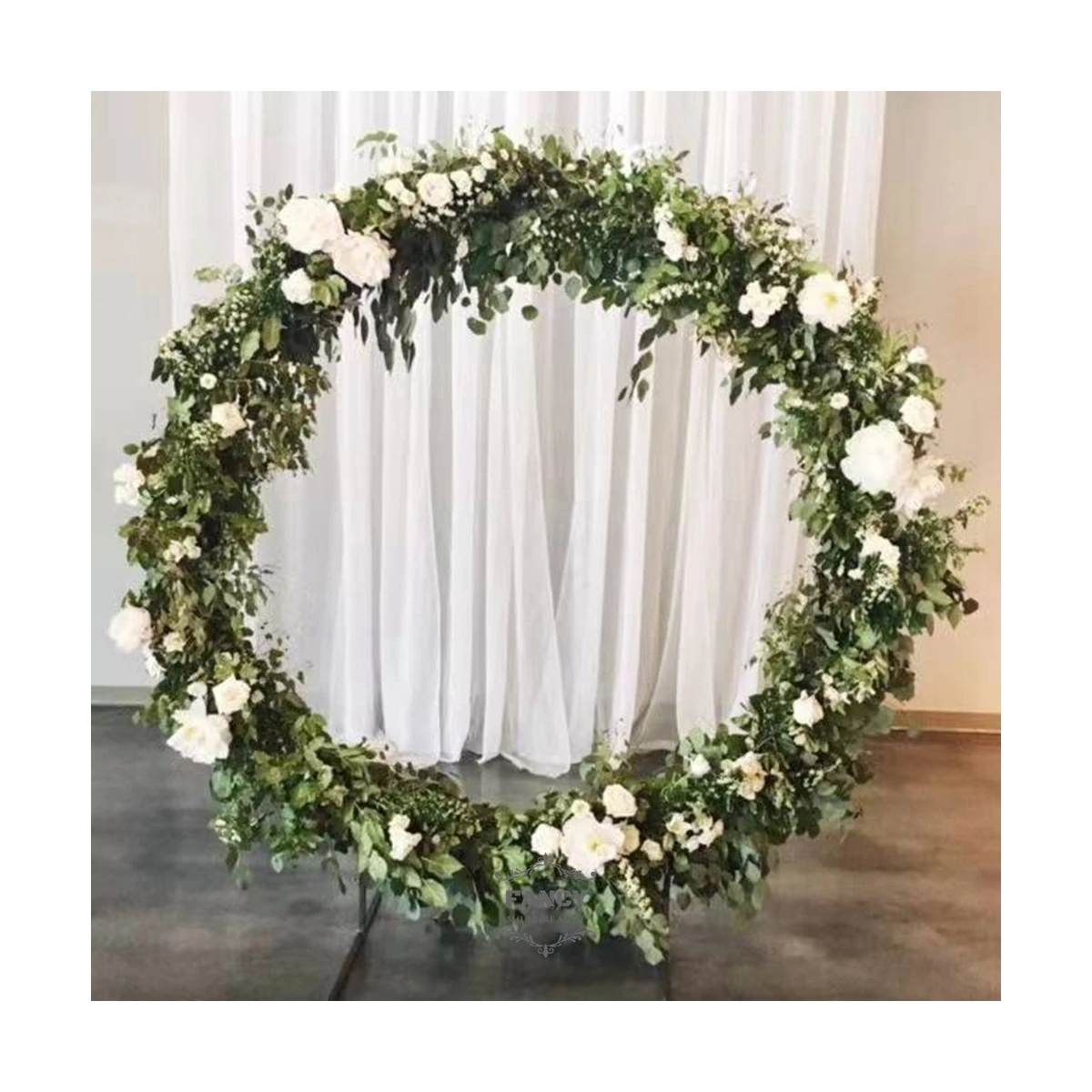 Greenery Leaf Round Wedding Flower Arch Backdrop Flower Arbor Floral Circle Moongate Wedding Party Events