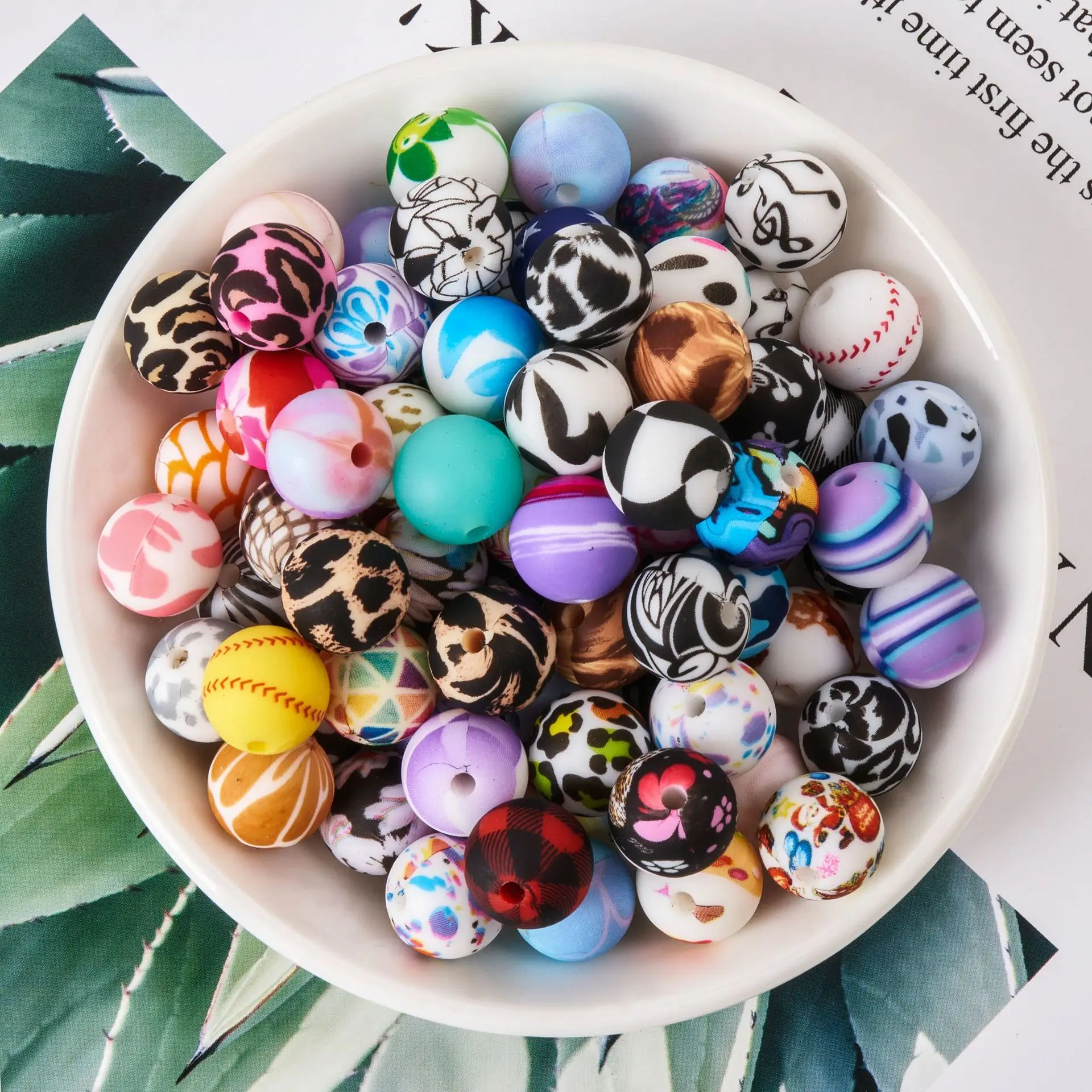 Custom Silicone Beads For Keychain Silicone Focal Beads Making And Round Silicone Beads For Pens Baby Teether