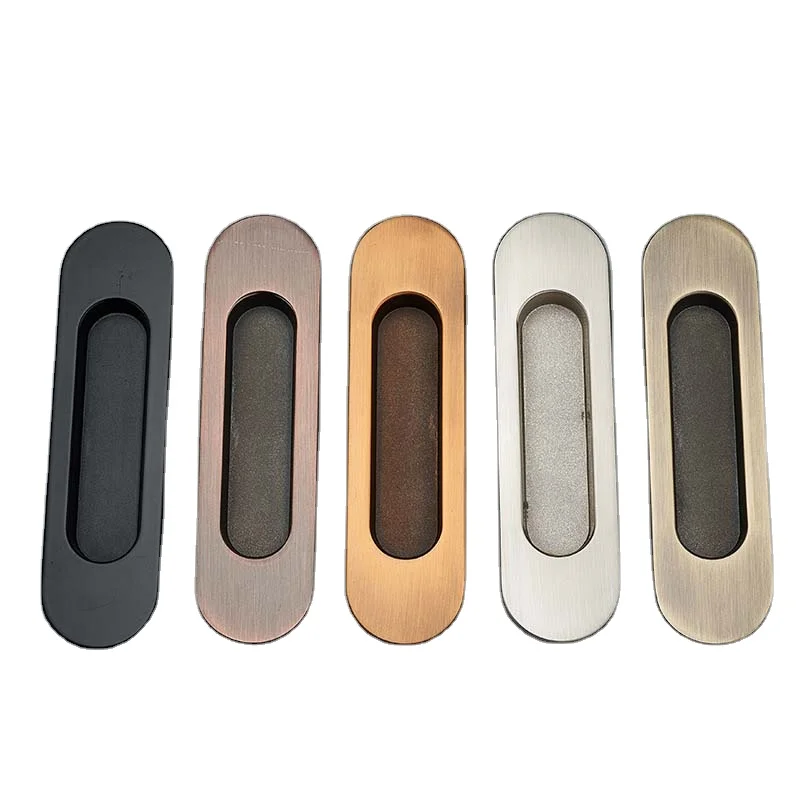 Newest Hot Sale Modern classic kitchen cabinets hardware zinc embedded pulls handle hidden recessed door handles