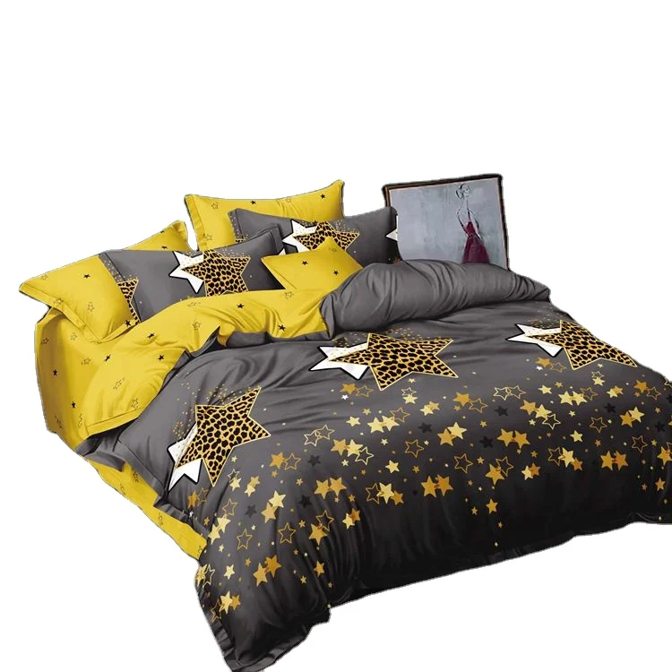 100 polyester microfiber custom new design printing bed sheet duvet cover comforter bedding set