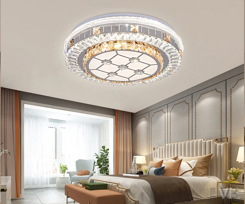 KONGSHINE 96w Led Ceiling Light HOT Fashion Decoration K9 Crystal Luxury 10 Modern Style Home Indoor Nordic Lamp 80 Installation