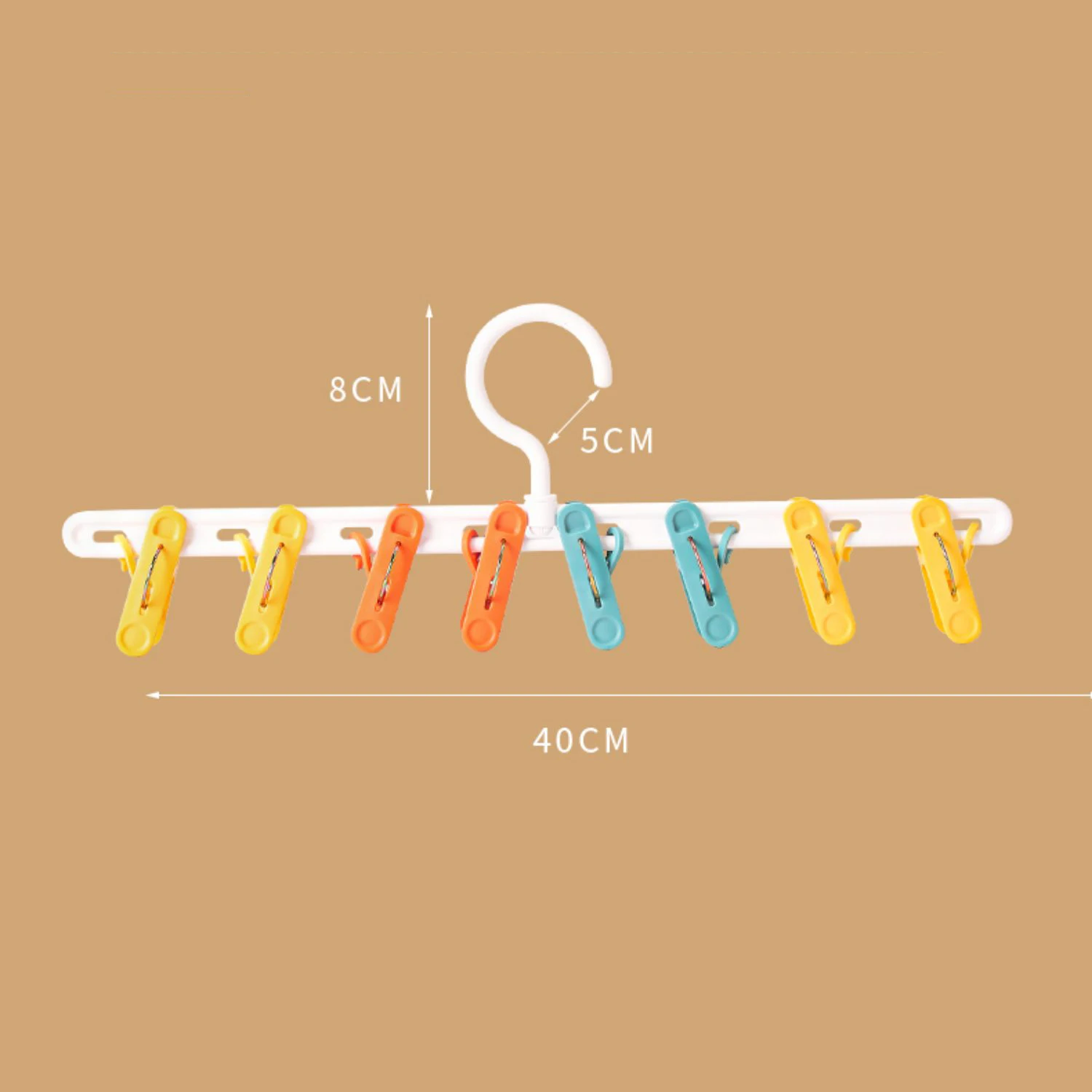 8 Clips Baby Scarf Short Clothes Plastic Hangers For Clothing