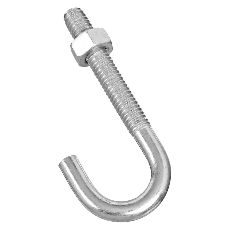 M24 Zinc Plated Coarse Thread J Hook Bolt With Nut And Washer J Bolt Special Bolts And Nuts Manufacturers For Roofing Sheets