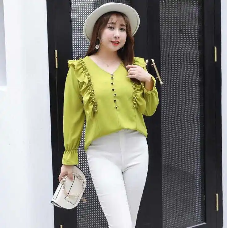 2020 spring dress fat sister large size sweet age-reduced shirt to increase fat temperament on clothes