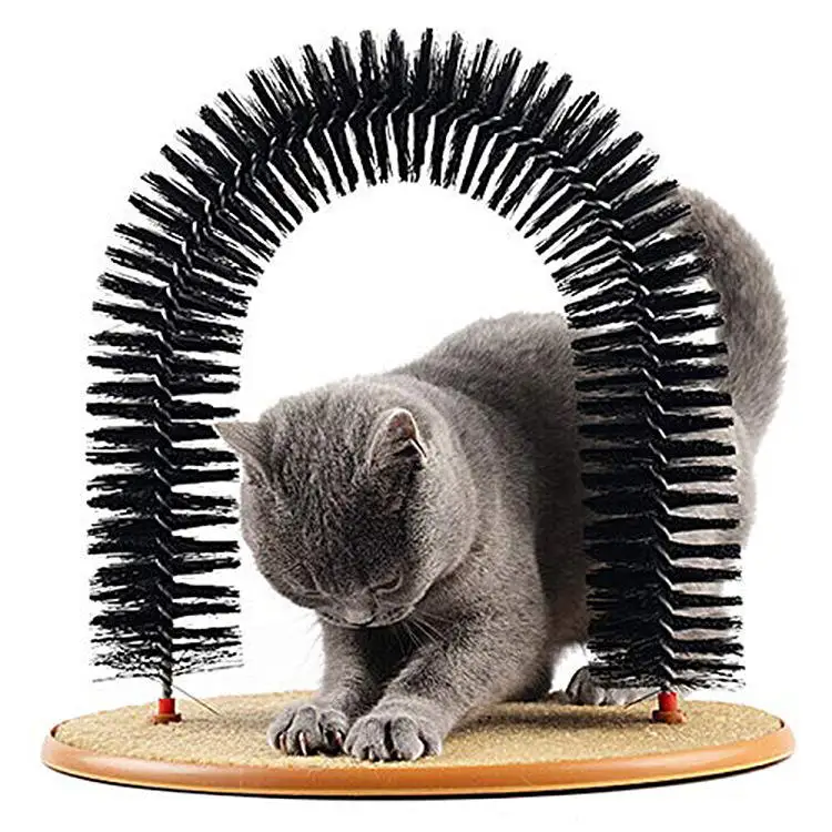 Custom OEM Factory Price Direct Wholesale Antipruritic Cat Toy Accessories Brush Hair Sisal Scratch Pad Rubbing Grooming Arch