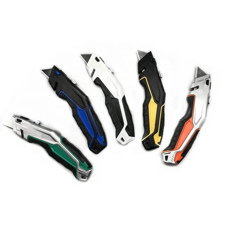 Aluminum alloy quick change retractable utility knife  safety cutter knife set
