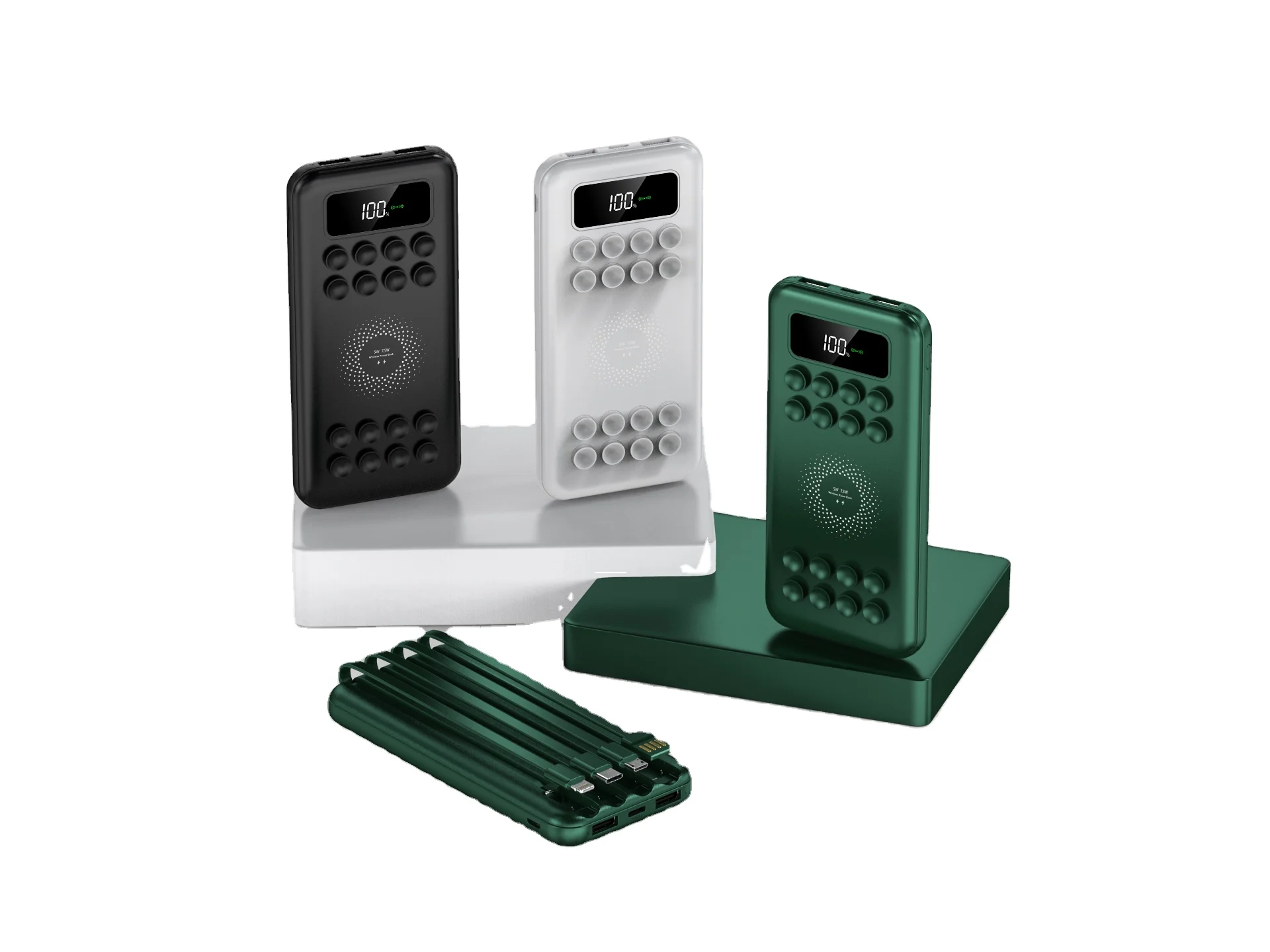 5W Magnetic Wireless Power Bank Wireless Charging Power Banks Built In Cable 10000Mah Portable Charger Power Bank