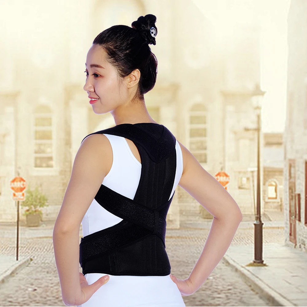 Adjustable upper back brace for clavicle support and providing pain relief posture corrector