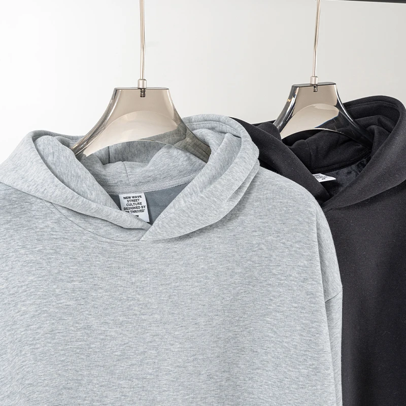 custom Wholesale Heavyweight fleece Composite Hoodie Pullover solid oversized thick warm blank Hoodie for winter