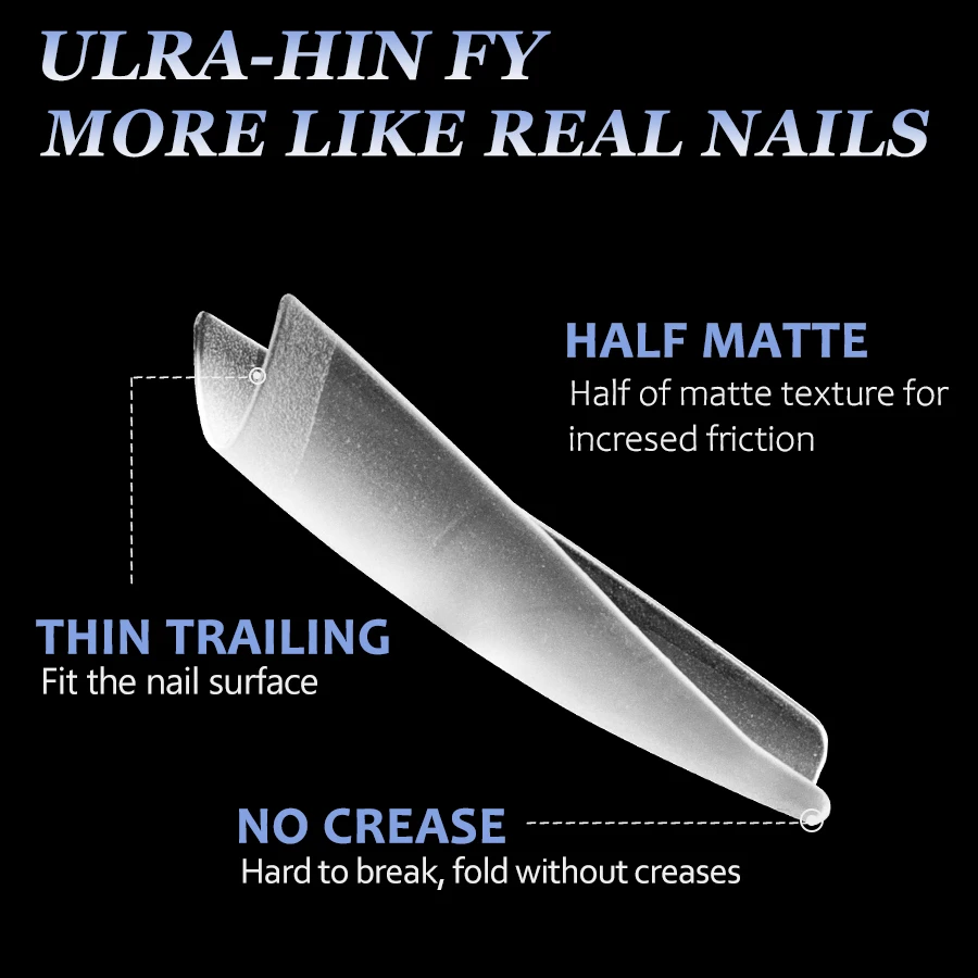 Vinimay Private Label Long Real Salon Gel Press On Nails Square Nails Fake Artificial Fingernails French Gel Nails