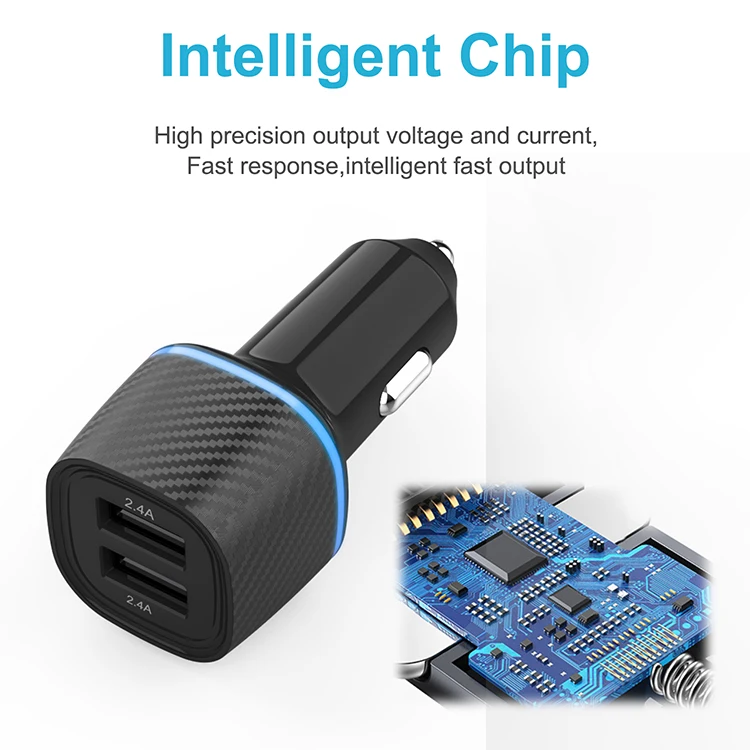 
OEM Portable 2 USB Port 3.0 Universal Dual USB Car Charger Adapter With Led Display 