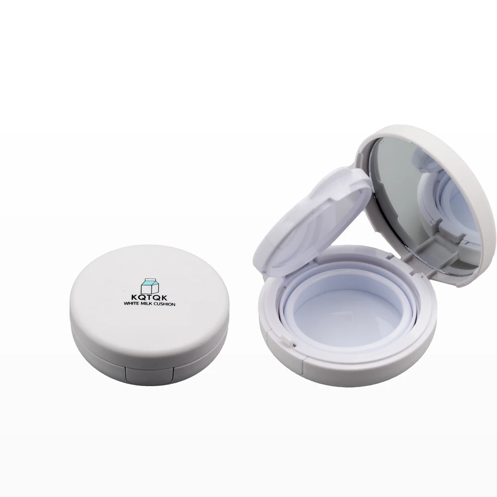 OEM Round Pressed Powder Case Air Custhion Compact with Mirror Face Makeup Packaging  CC Cream Case Empty Cushion Foundation Box