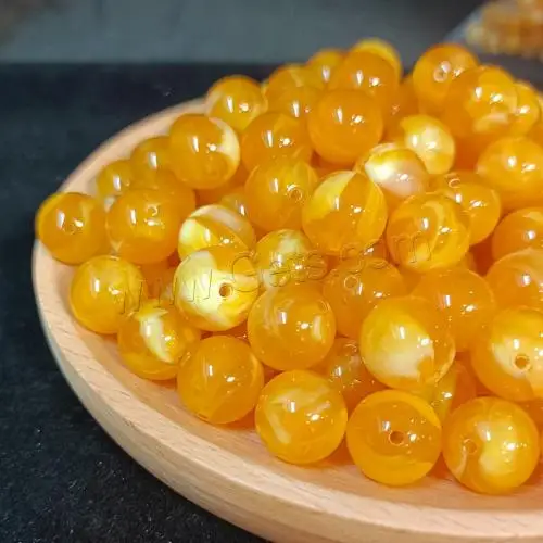 DIY jewelry making bulk Round Two Tone Acrylic Beads epoxy sticker Imitation beeswax size 6 8 10 12 14 16 18 20 22 24mm 1642412