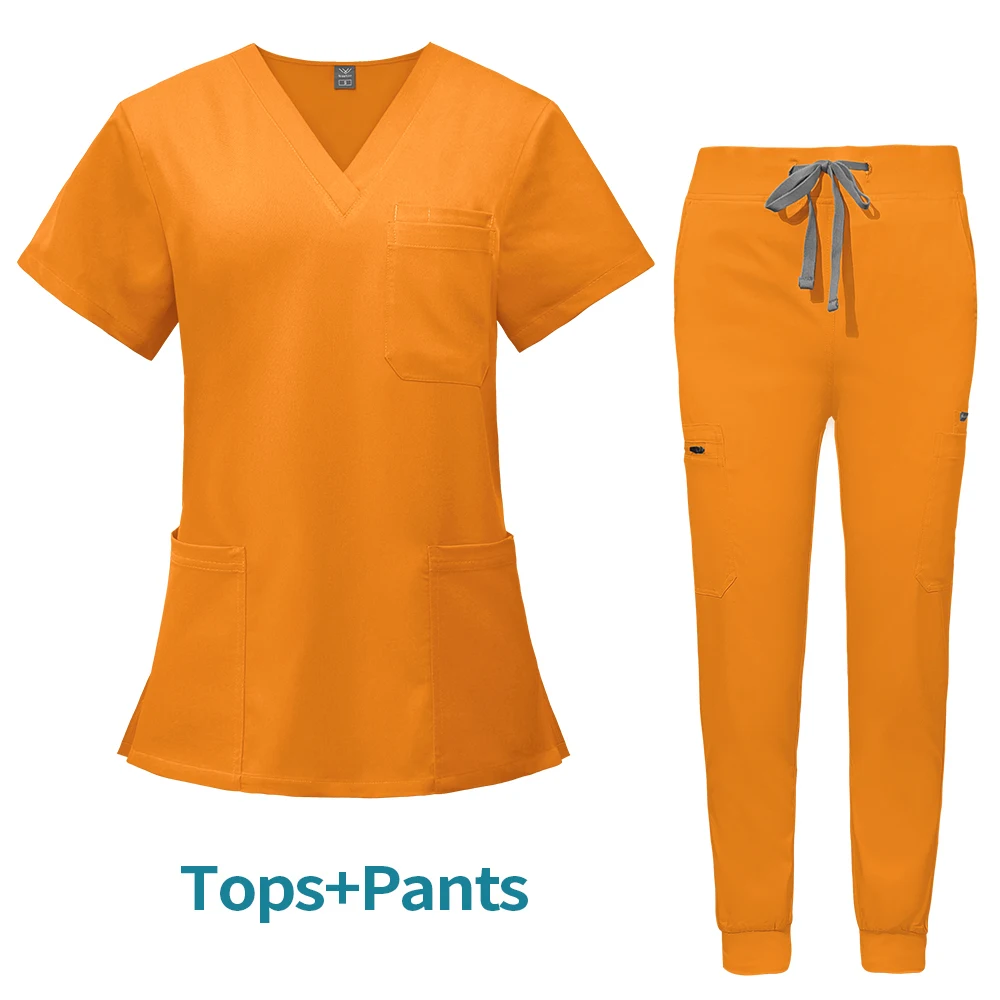 High Quality Comfortable Stylish Hospital Nursing Suit Breathable Soft Nursing Scrubs Set Polyester Rayon Elastic Fabric Nurses