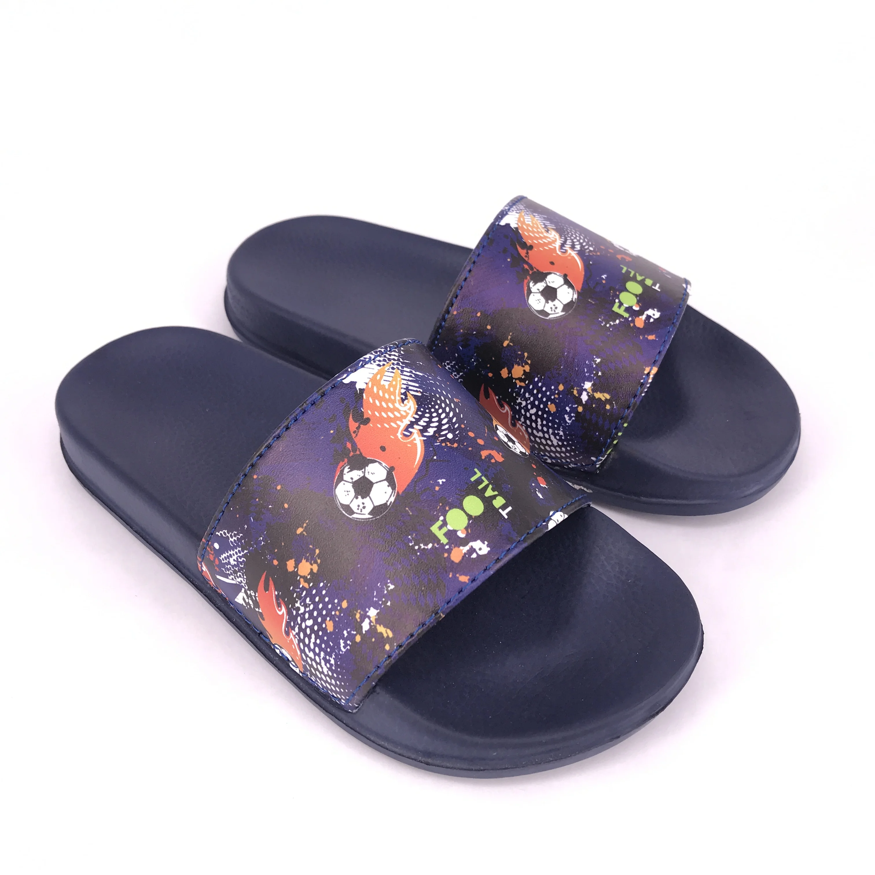 football  navy plain slippers for men  slides slipper