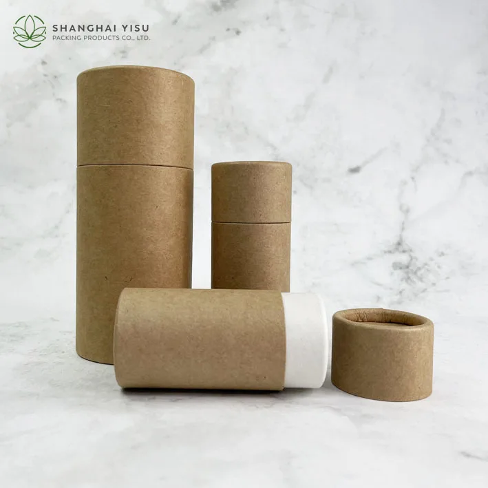 Custom Eco Friendly Circular Kraft Paper Cardboard  Cylinder Cans Packing Carton Tube Cardboard Packaging Box