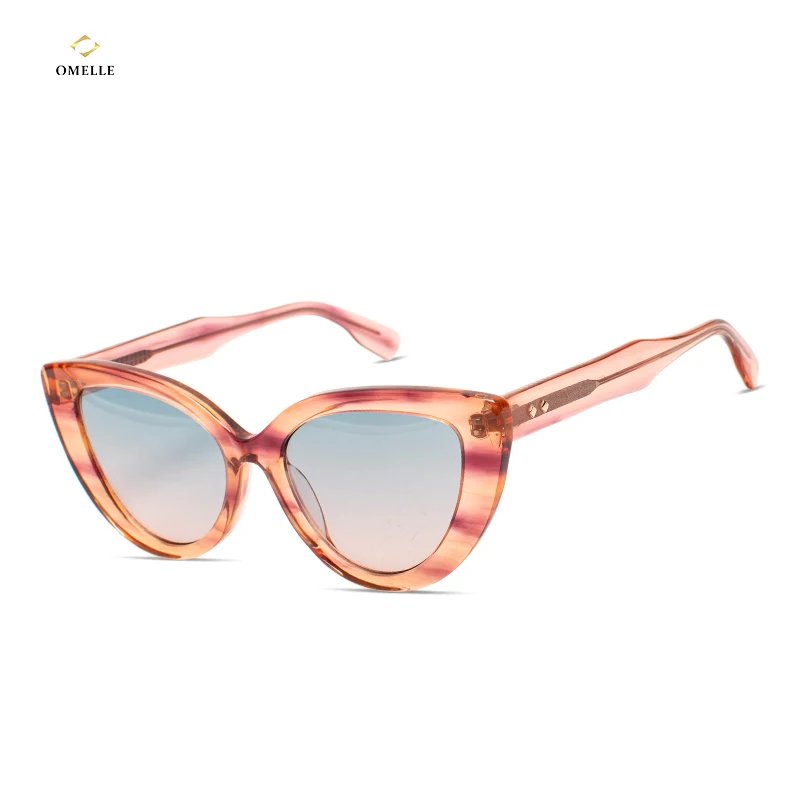 Omelle Fashion Retro Famous Brands Sunglasses Luxury Cat Eye Personality UV400 Protection Women Shades Sunglasses