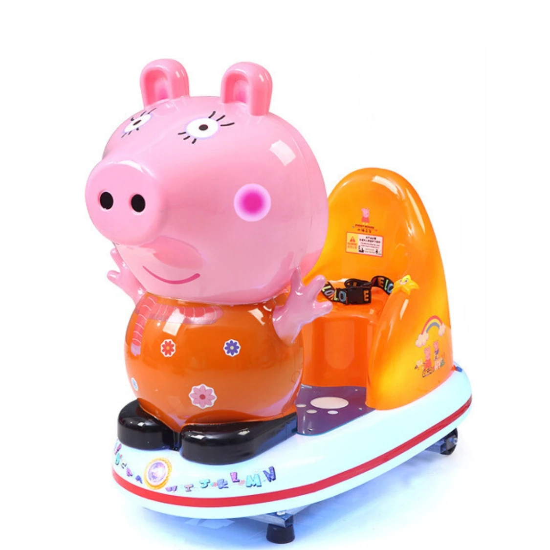 Cartoon Pig Shape Coin-Operated Baby Ride On Car for Kids Electric Mp5 Screen Amusement Park