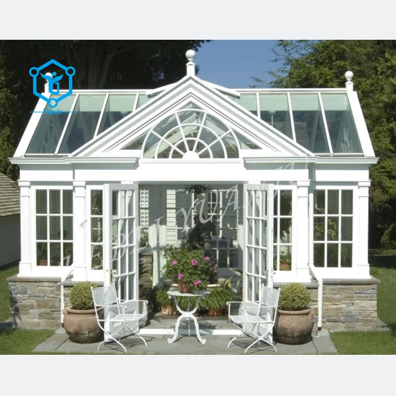 Customized Outdoor Garden Yard Decor Large Size Sunroom Green House White Wrought Iron Gazebo Pavilion