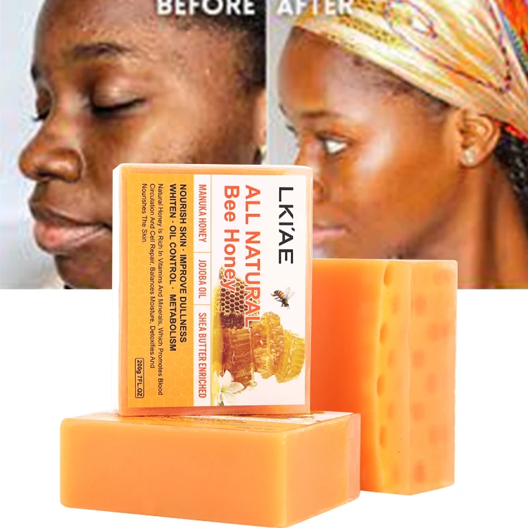 Beauty 7 Days Whitening Manuka Honey Shea Butter Exfoliating Handmade Soap Toilet Bath Whitening Soap Home Use